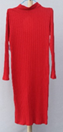 RED PLEAT HIGH NECK (2 small bottons on neck, long sleeve)