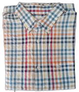 SHIRT- YELLOW, BLUE CHECKOUT, SHORT SLEEVE