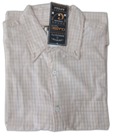 SHIRT- YELLOW WITH BLUE CHECHOUT, SHORTSLEEVE