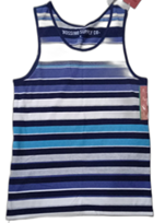 MEN'S TANK TOP- BLUE, WHITE AND BLACK TANK TOP