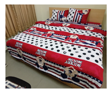 DUVET QUEEN- RED/WHITE/BLACK