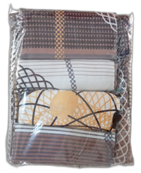 BEDSHEET-  BROWN/ WHITE/ YELLOW