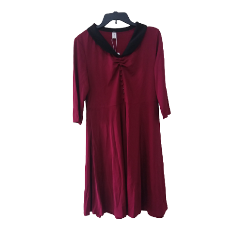 YOUNG WOMEN'S DRESS- RED WITH BLACK COLA